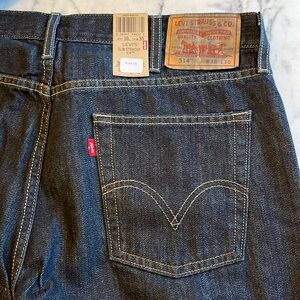 Levi's dark indigo denim slim straight jeans